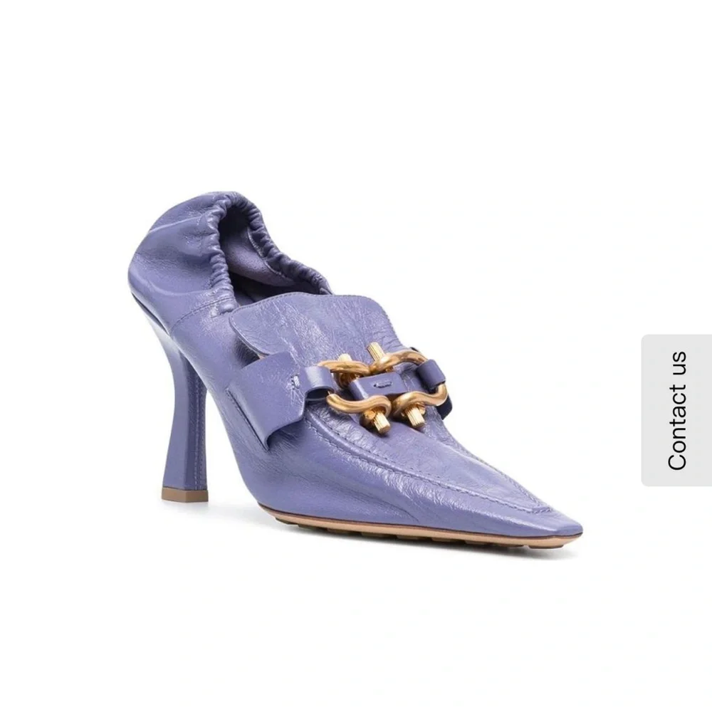 Bottega Veneta Lavender Flats with Gold Accents - Picture 3 of 6